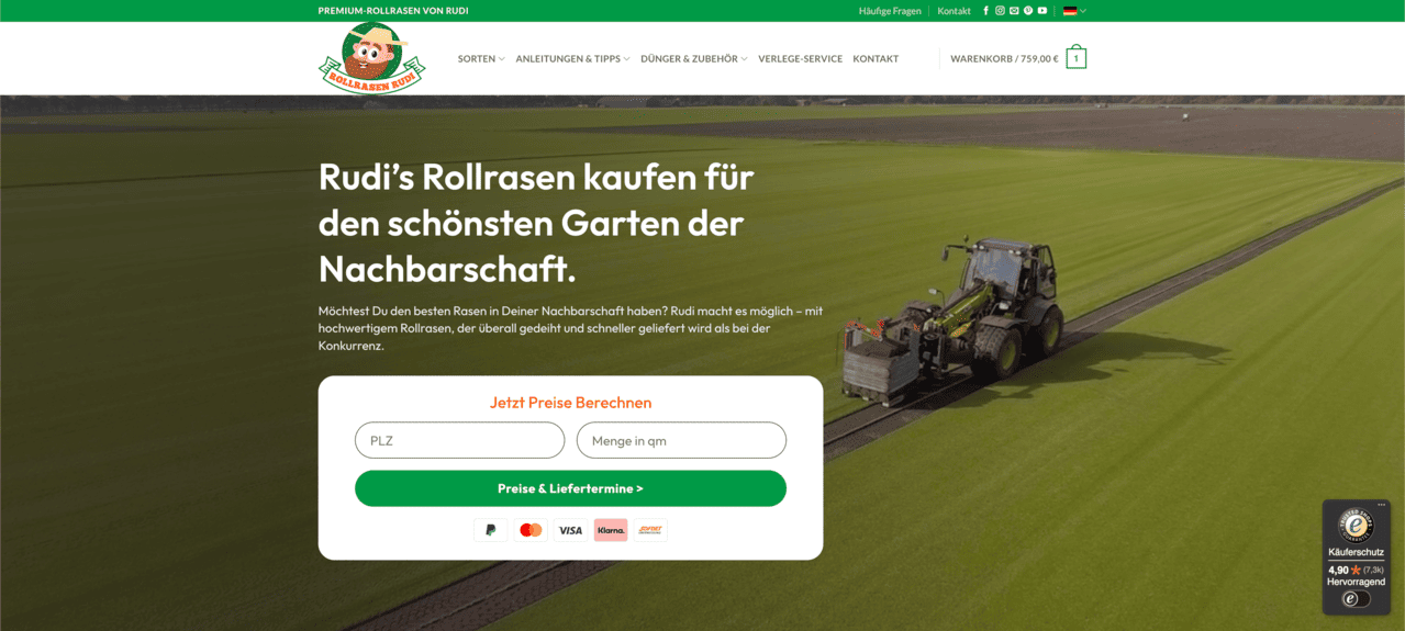 Rollrasen Testsieger